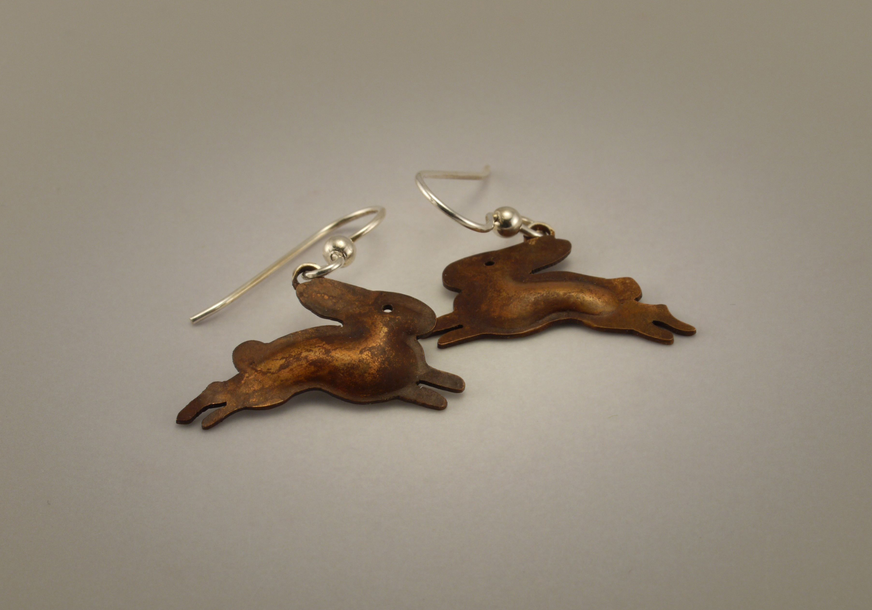 Copper Rabbit Earrings